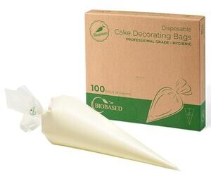 Disposable Plant Based Piping Bags, Cake Decorating Pastry Bag - Pack of 100